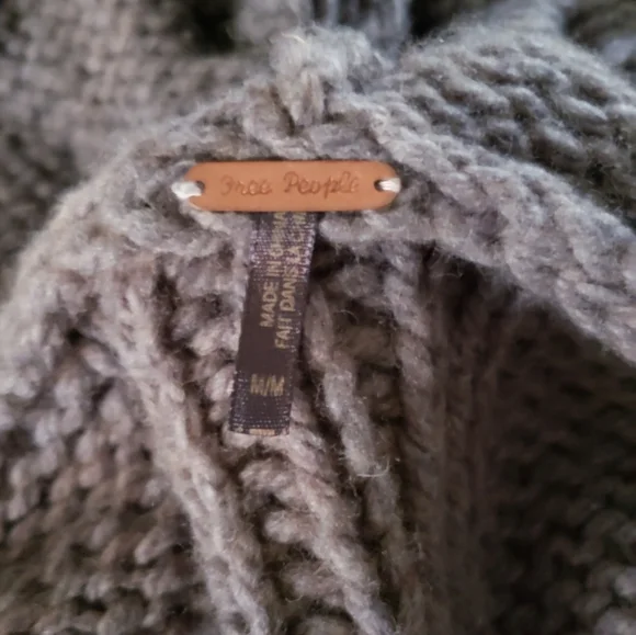 Free People Wool Blend Cable Knit Hooded Duster Cardigan Small/Med Ombre Tie Dye - Picture 7 of 13